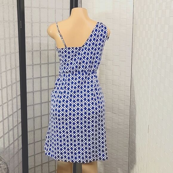 BRAND NEW BANANA REPUBLIC TIE-SHOULDER GEOMETRIC DRAPE DRESS - Picture 6 of 13